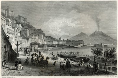 Ansicht des Hafens und der Stadt Neapel im 19. Jahrhundert, im Buch über das Mittelmeer von Louis Enault (1824-1900), einem französischen Journalisten und Reisenden von Unbekannt