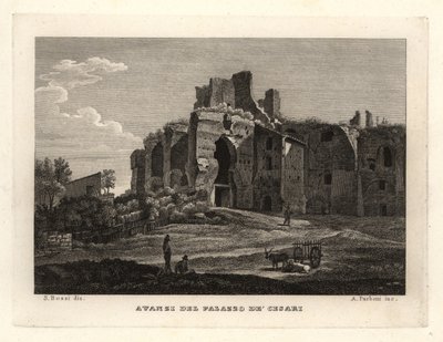 Ansicht der Ruinen des Palastes der Cäsaren, Palazzo de