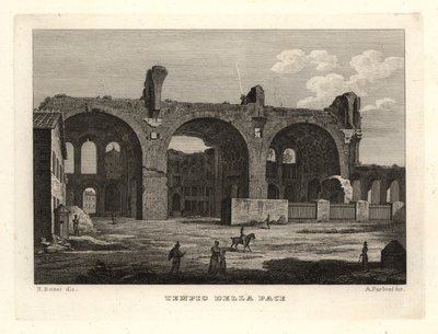 Ansicht der Ruinen des Tempels des Friedens oder des Forums des Vespasian, Tempio della Pace, Rom von Unbekannt