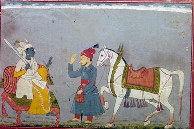Vishnu in seiner 10. Inkarnation als das weiße Pferd Kalki, 1710-1720 von Unbekannt
