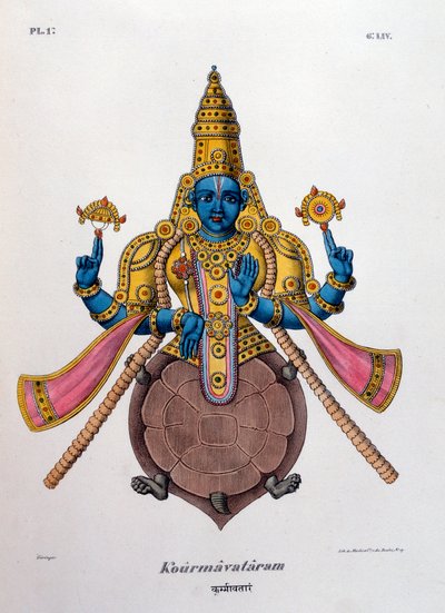 Vishnu, einer der Götter der hinduistischen Trinität Trimurti, 1828 von Unbekannt