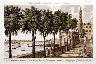 Wasserwerke an den York Buildings, Strand, die London mit Wasser aus der Themse versorgen, 1790 von Unbekannt