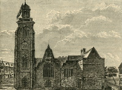 Westansicht der alten Kirche von St. Martins-in-the-Fields, abgerissen 1721, 1881 von Unbekannt