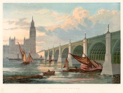 Westminster Bridge, London, Blick von der Südbank der Themse, 1858 von Unbekannt