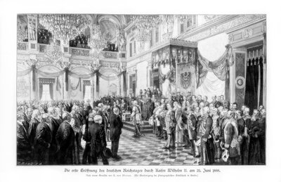Wilhelm II. und die Minister bei der Eröffnung des Reichstags am 25. Juni 1888, 1900 von Unbekannt