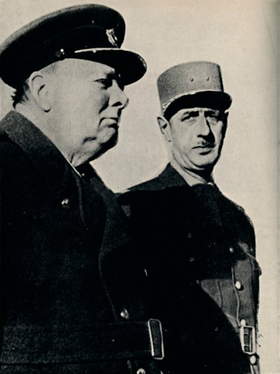 Winston Churchill und General De Gaulle, Juni 1940, 1945 von Unbekannt