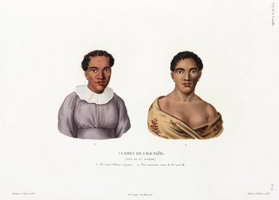 Frauen von Tahiti auf den Gesellschaftsinseln von Unbekannt