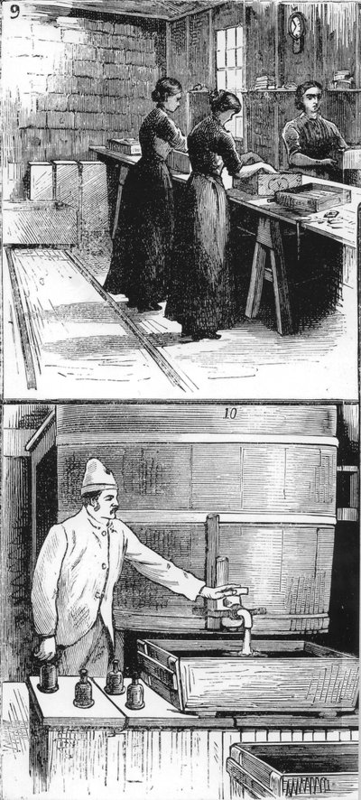 Arbeiter bei der Nobel Explosives Company Limited, Ardeer, Ayrshire, 1884 von Unbekannt