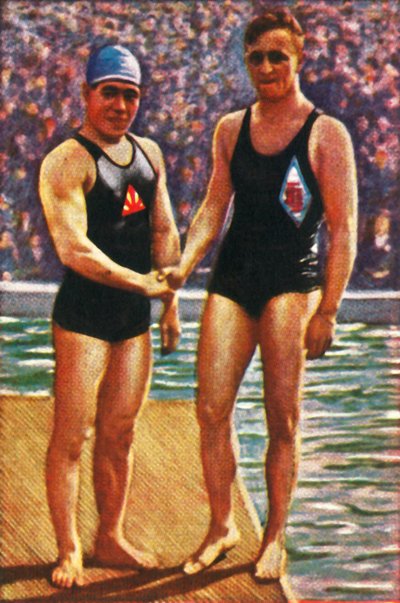 Yoshiyuki Tsuruta und Erich Rademacher, 1928 von Unbekannt