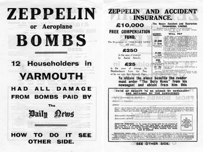 Zeppelin- und Unfallversicherungswerbung, 1910 von Unbekannt