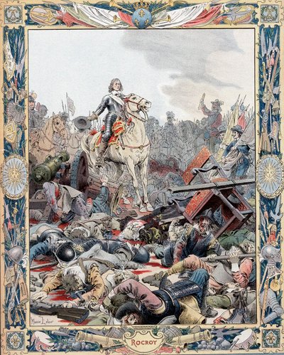 Herzog von Enghien führt den französischen Sieg über die Spanier, Dreißigjähriger Krieg, 1643 um 1880 von Unbekannt