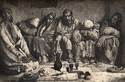 Eine Opiumhöhle in Zentralasien, Illustration aus 