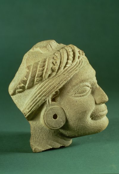 Polierter Sandstein-Turban-Kopf, Sarnath, 3. Jahrhundert v. Chr. von Unbekannt Unbekannt