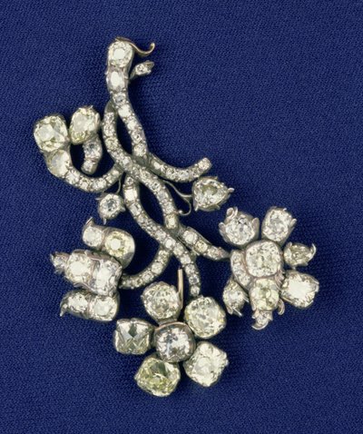 Diamantspray aus den russischen Kronjuwelen, einst im Besitz von Kaiserin Katharina, ca. 1760 von Unbekannt Unbekannt