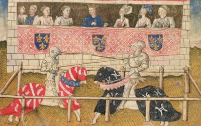John Chalon aus England und Lois de Beul aus Frankreich beim Turnier, aus dem Manuskript der Königlichen Rüstkammer, 1448 von Unbekannt Unbekannt