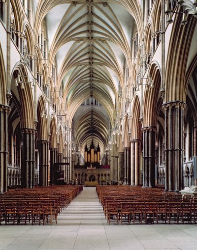 Lincoln Kathedrale, 1185-1311, Ansicht des Kirchenschiffs, gebaut 1215-55, Lincolnshire, UK von Unbekannt Unbekannt
