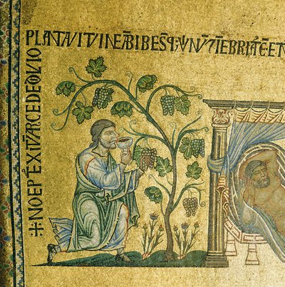 Die Geschichte von Noah, Mosaik aus dem zweiten Gewölbe des Atriums in der Basilika San Marco, Venedig von Unbekannt Unbekannt