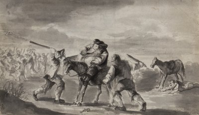 Reisender angegriffen, möglicherweise Samuel Butlers Hudibras, ca. 1790 von Unbekannt Unbekannt
