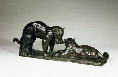 Zwei Jaguare von Rembrandt Bugatti (1885-1916) von Unbekannt Unbekannt