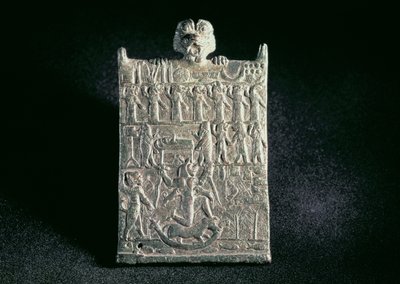 00362 Plakette der Hölle, die die Verschwörung gegen Lamashtu darstellt, Neuassyrisch, aus Mesopotamien, ca. 1700 v. Chr. von Unbekannt