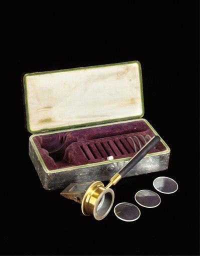 Ein seltenes, frühes Helmholtz-Muster-Ophthalmoskop, ca. 1852 von Unbekannt