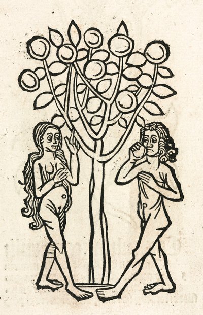 Adam und Eva unter dem Baum der Erkenntnis von Unbekannt