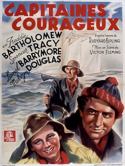 Filmplakat Captains Courageous von Victor Fleming mit Freddie Bartholomew (Kind), Spencer Tracy und Lionel Douglas 1937 (nach Rudyard Kipling) von Unbekannt