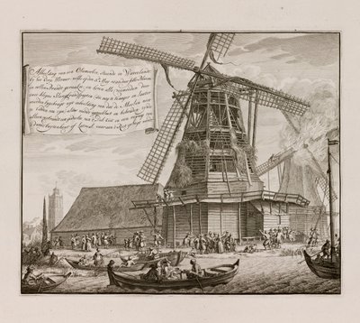 Nachwirkungen eines Brandes in einer Ölmühle, Waterland, Holland von Unbekannt