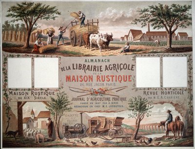 Almanach, der traditionelle und moderne Methoden der Landwirtschaft illustriert, ca. 1870-80 von Unbekannter Künstler
