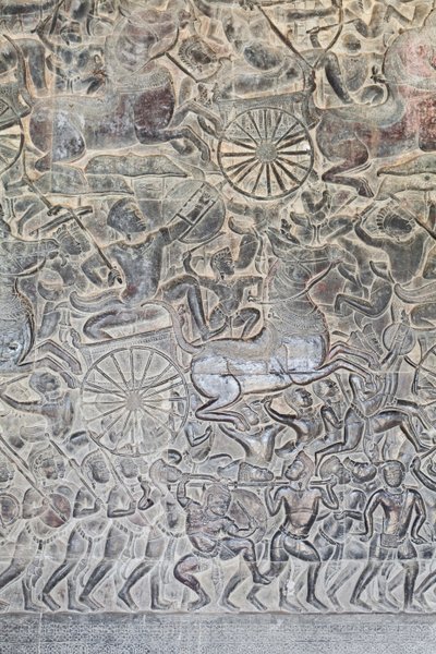 Basreliefs in der nördlichen Galerie von Angkor Wat, Kambodscha von Unbekannter Künstler