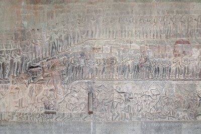 Basreliefs in der südlichen Galerie von Angkor Wat, Kambodscha von Unbekannter Künstler