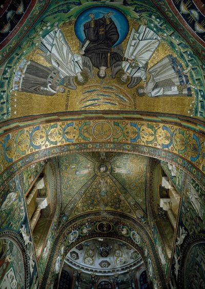 Basilika San Vitale, Mosaiken im Apsisgewoelbe, Ravenna, Emilia-Romagna, Italien von William M. Timlin