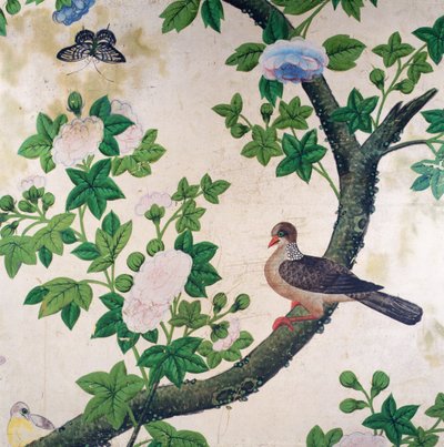 Vogel-Tapete, ca. 1840 von Unbekannter Künstler