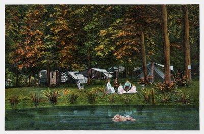 Camping in den USA, ca. 1910 von Unbekannter Künstler