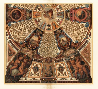 Deckenmalerei in der Uffizien-Galerie, Florenz von Unbekannter Künstler