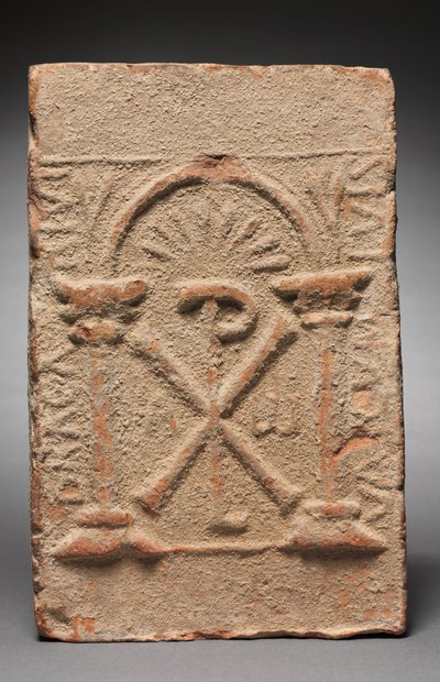 Kolumbarium Grabplakette mit dem Monogramm Christi, 500-800 von Unbekannt