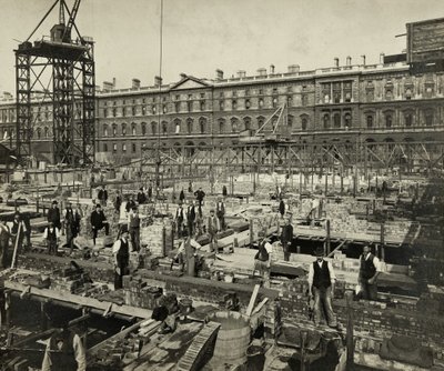 Bau der neuen Regierungsbüros, Great George Street, Westminster, London, 24. September 1902, UK (s/w Foto) von Unbekannter Künstler