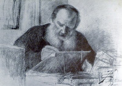 Graf Leo Tolstoi (9. September 1828 – 20. November 1910) von Unbekannter Künstler