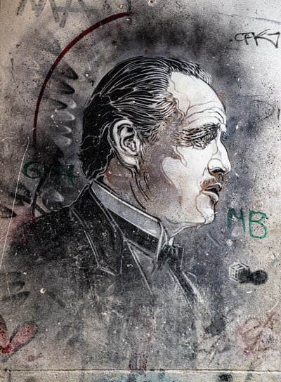 Don Corleone gespielt von Marlon Brando von C215 Viuccaria Markt von Benjamin Baud