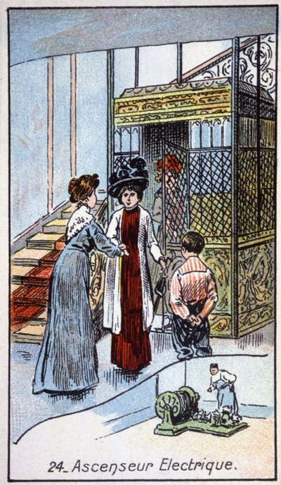 Elektrischer Aufzug, ca. 1910 von Unbekannter Künstler