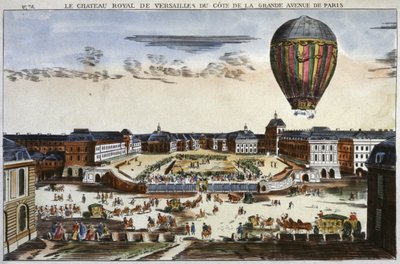 Experiment mit einem Heißluftballon in Versailles von Unbekannter Künstler