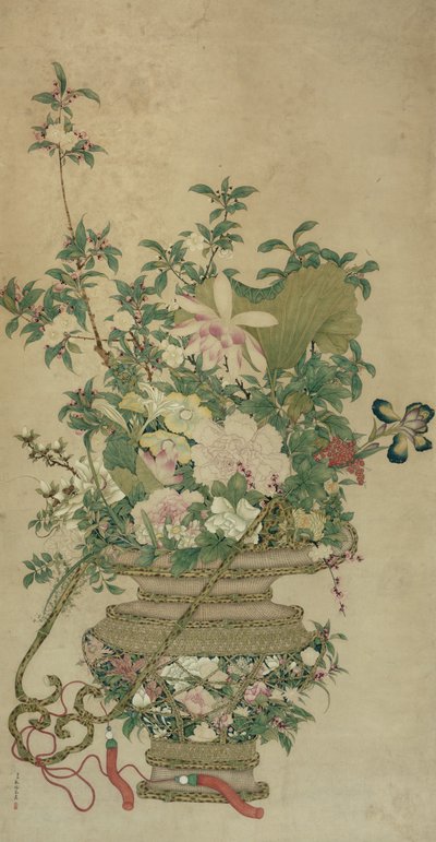 Blumen der vier Jahreszeiten, Qing-Dynastie, 18.-19. Jahrhundert von Unbekannt