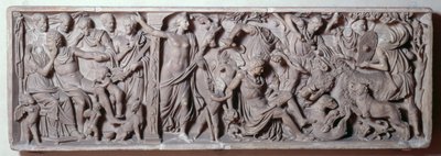Vorderseite eines Sarkophags, der den Tod des Adonis darstellt, römisch, 2. Jahrhundert von Unbekannt
