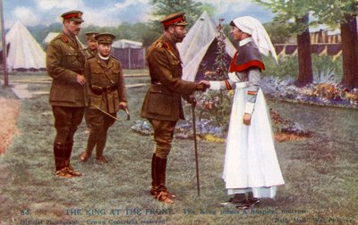 George V. trifft eine Krankenhausmatrone an der Westfront von Unbekannter Künstler