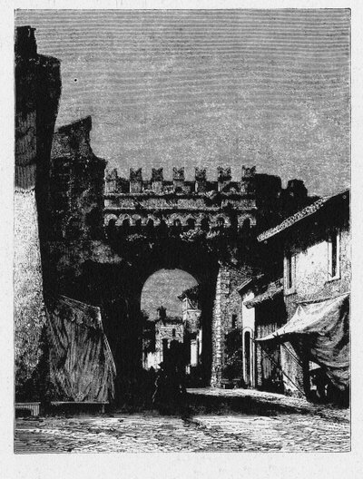 Geschichte des antiken Rom. Das Porta Settimiana ist ein Tor in der Aurelianischen Mauer in Rom. von Unbekannt