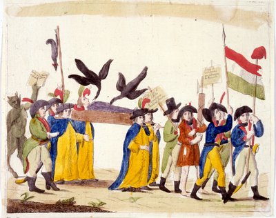 Italienische Illustration, die die Französische Revolution 1795 darstellt von Unbekannter Künstler