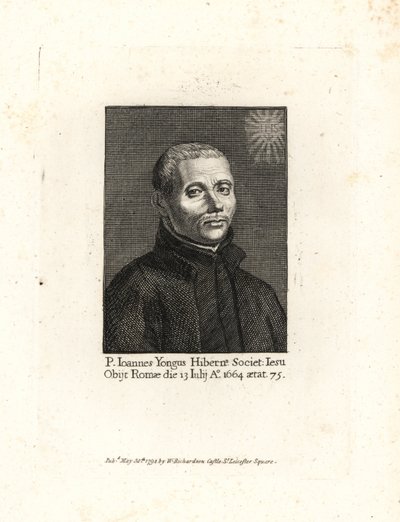 John Yonge, Ioannes Yongus, irischer Jesuitenpriester, gestorben 1664 im Alter von 75 Jahren. Kupferstich aus William Richards Portraits Illustrating Granger