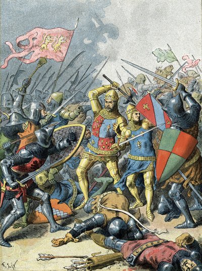 König Johann II. der Gute in der Schlacht von Poitiers (1356) von Unbekannter Künstler