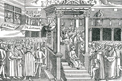 Latimer predigt vor Edward VI. von Unbekannter Künstler