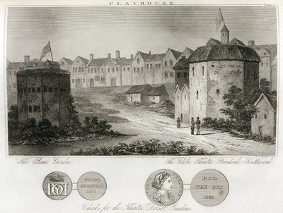 Der Bärenpark und das Globe Theatre an den Ufern von London von Unbekannt